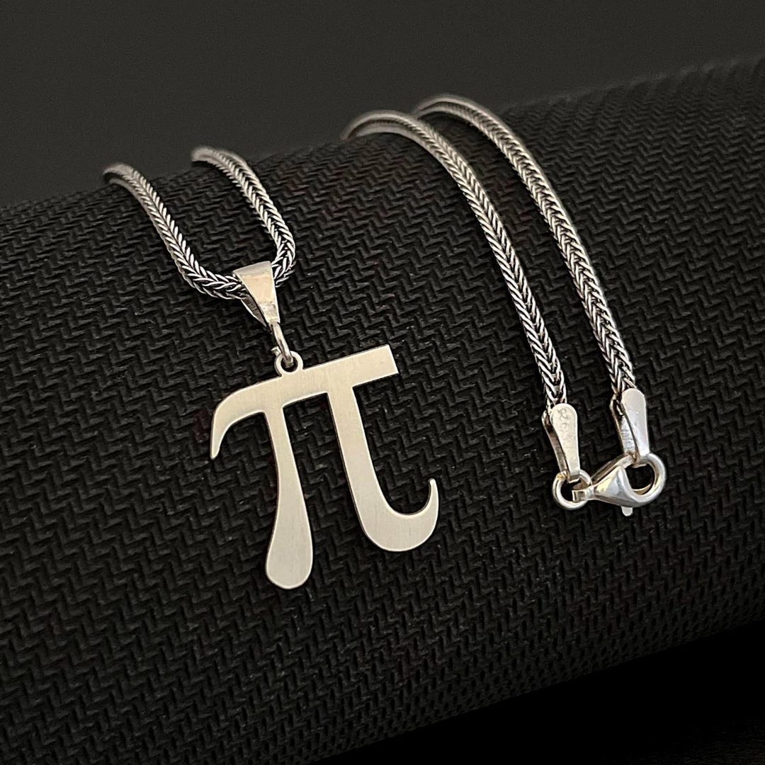 Silver Math Pi Symbol Necklace | Sterling Silver | Math Lover Gift | Gifts for Him ...