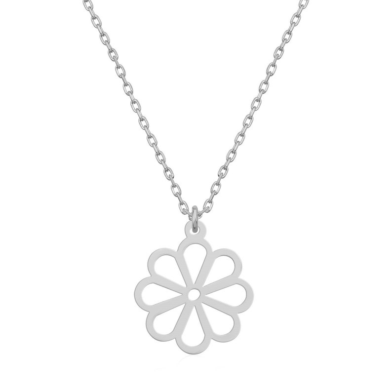 Daisy Necklace Daisy Pendant 14K Gold Daisy Jewelry 925 Etsy