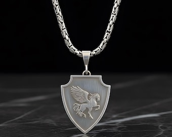 Sterling Silver Pegasus Necklace: Winged Horse Pendant, Greek Mythology Gifts