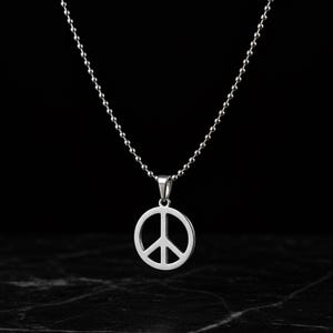 Sterling Silver Peace Sign Necklace: Boho Hippie Pendant, Gifts For Him