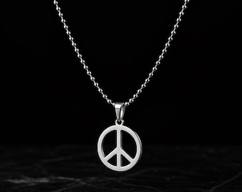 Peace Sign Necklace Sterling Silver | boho Jewelry | Gifts For Him