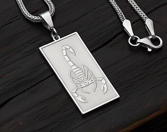 Personalized Scorpion Necklace Sterling Silver | Gothic Jewelry | Gifts For Him