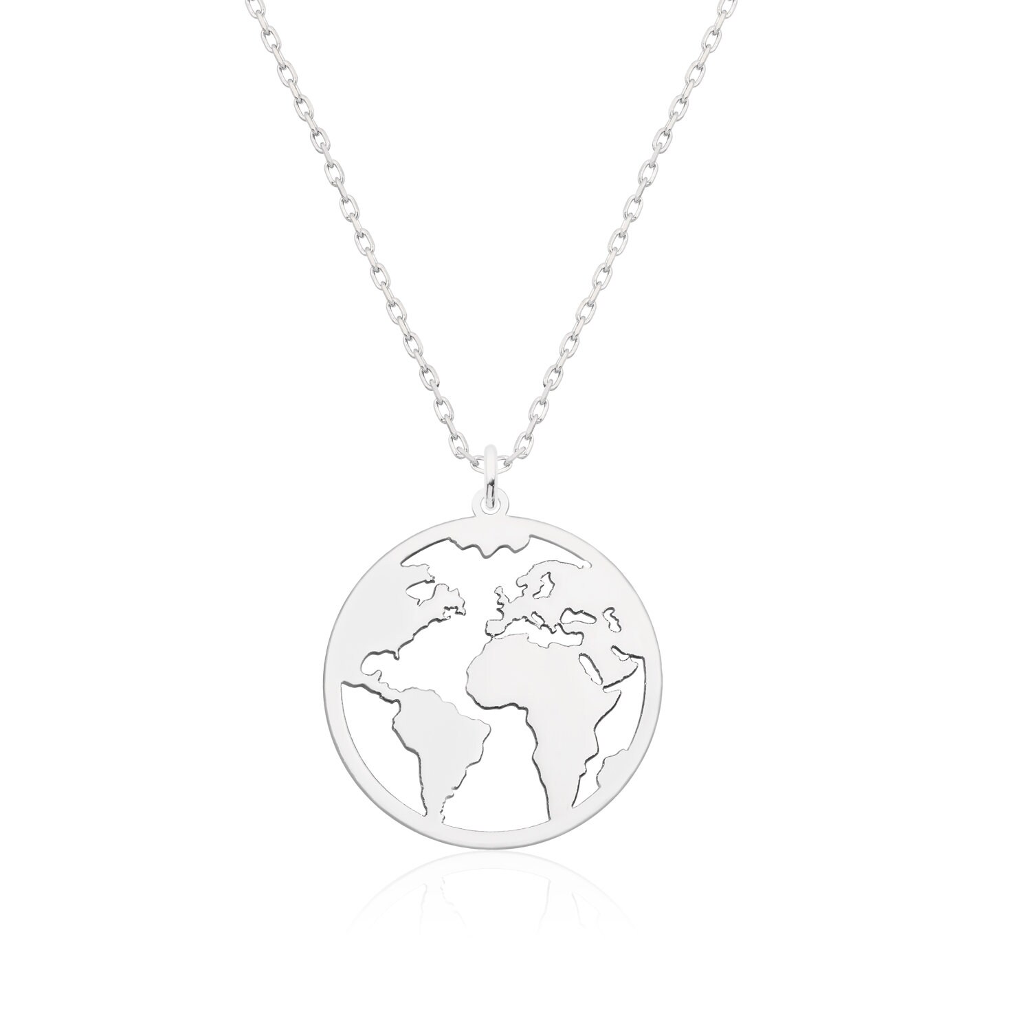 World Map Necklace Earth Necklace Globe Necklace Travel Etsy
