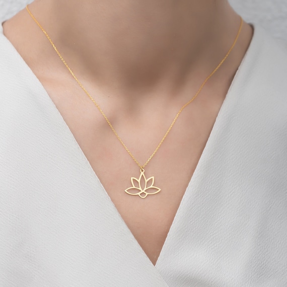 Lotus Flower Necklace Lotus Flower Pendant Silver Lotus Charm Lotus Jewelry for Women Gold Lotus Necklace Gift for Her Etsy Canada