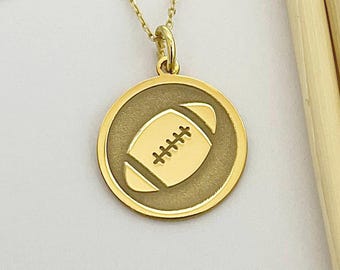 925 Sterling Silver Football Necklace: Personalized Sports Pendant