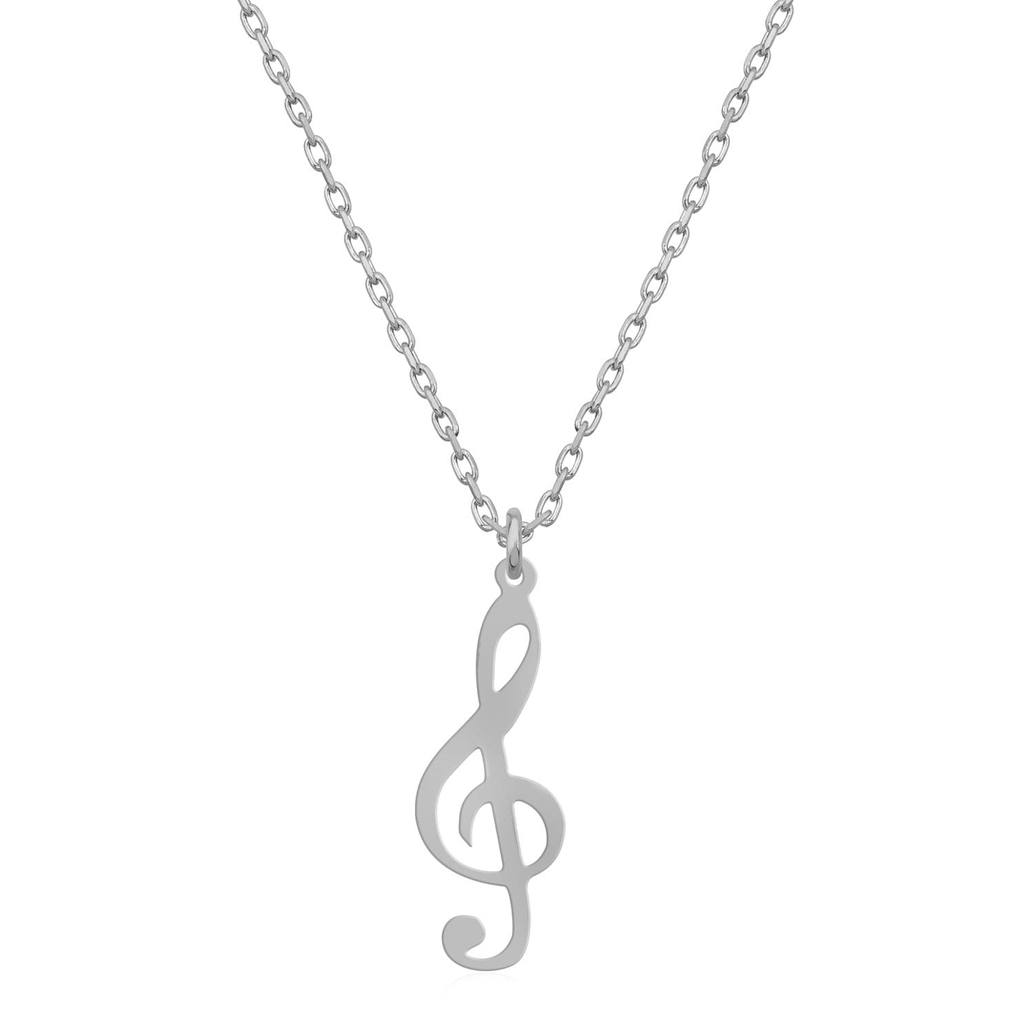 Treble Clef Necklace Treble Clef Jewelry Music Note Pendant Etsy