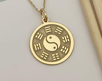 925 Sterling Silver Yin Yang Necklace: Personalized Tai Chi Symbol Pendant