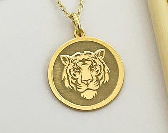 925 Sterling Silver Tiger Necklace: Personalized Animal Jewelry, Gift For Her