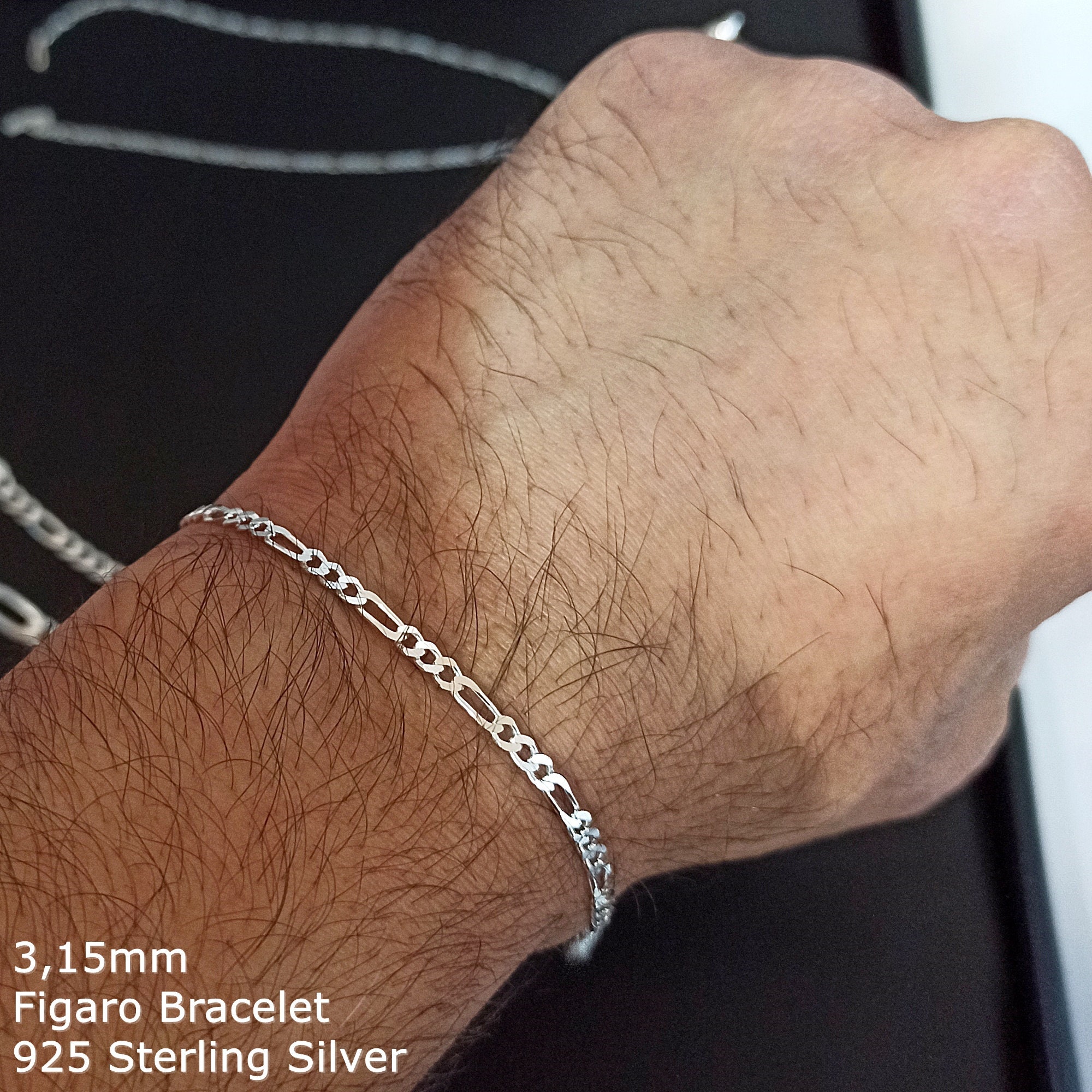 925 Sterling Silver Figaro Bracelet for Men and Women, Figaro Link Chain Bracelet, Figaro Bracelet Men, Silver Mens Bracelet, Gift for Him - Etsy 925 Sterling Silver Figaro Bracelet for Men and Women, Figaro Link Chain Bracelet, Figaro Bracelet Men, Silver Mens Bracelet, Gift for Him - Etsy