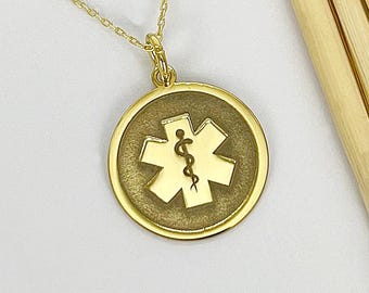 925 Sterling Silver Medical Alert Necklace: Personalized Emergency Pendant
