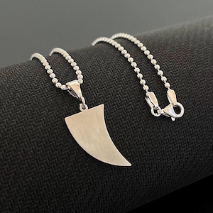 Sterling Silver Shark Tooth Necklace: Ocean Men&#39;s Surfer Jewelry