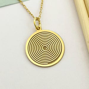14k Solid Gold Celtic Spiral Necklace, Personalized Celtic Spiral Pendant, Ancient Celtic Spiral Jewelry, Spiral Charm Necklace