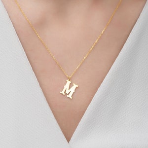 Dainty Sterling Silver Initial Necklace: Personalized Letter Pendant