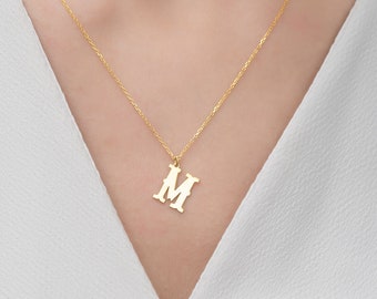 Initials Letter Necklace, Initials Pendant, Initials Necklace, Letter Necklace Gold, Personalized Jewelry, Customized Necklace, Gift For Her