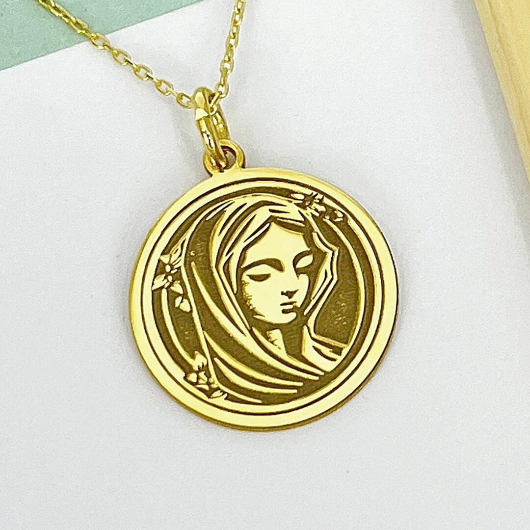925 Sterling Silver Virgin Mary Necklace: Personalized Religious ...