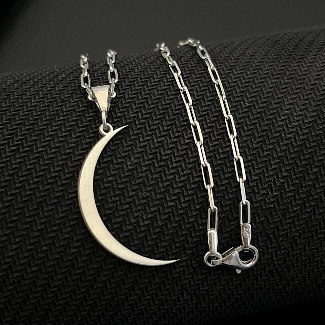 Crescent Moon Necklace | Sterling Silver | Dainty Celestial Jewelry - Etsy