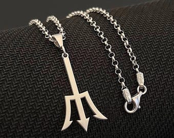 Poseidon Trident Necklace | Sterling Silver | Greek Mythology Jewelry | Gifts For Him