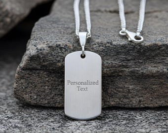 Personalized Military Dog Tag Necklace | Sterling Silver | Gifts For Him