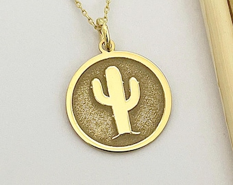 925 Sterling Silver Cactus Necklace: Personalized Desert Charm