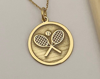 925 Sterling Silver Tennis Racket Pendant: Personalized Sports Jewelry