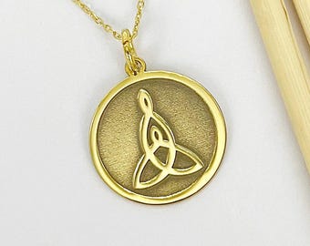 925 Sterling Silver Celtic Knot Mother and Child Pendant Necklace