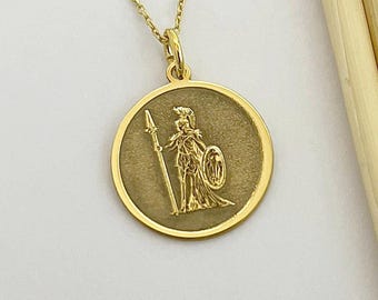 925 Sterling Silver Athena Necklace: Greek Goddess Pendant, Personalized Jewelry
