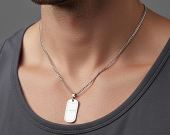 Military Dog Tag Necklace Sterling Silver | Gifts For Him