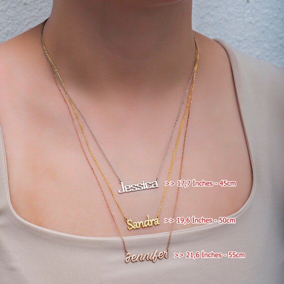 Customized Name Necklace Gold Name Necklace Sterling Silver
