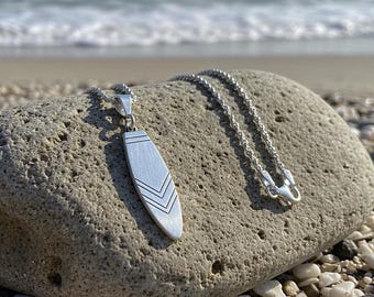 Surfboard Necklace Sterling Silver | Surf Jewelry | Gift for Surfers