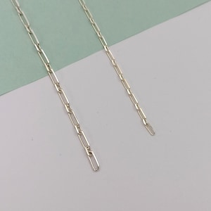 925 Sterling Silber Büroklammer Kette ,Silber Büroklammer Gliederkette, Büroklammer 1 + 1 Halbfertigteile Kette Schmuck Breite 1,90 mm 2,70 mm
