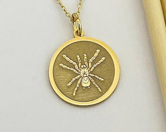 925 Sterling Silver Spider Pendant Necklace: Personalized Tarantula Charm