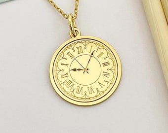 26x29mm 24k Shiny Gold Roman Numerals Clock Charm, Gold  display picture 2