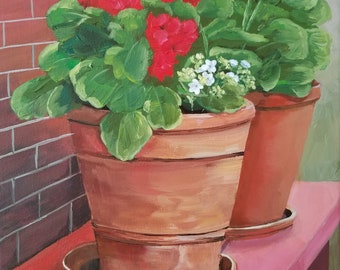 Geraniums in Sunlight