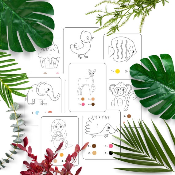 Kids Color by Number Printable Paint by Number Children Etsy Canada