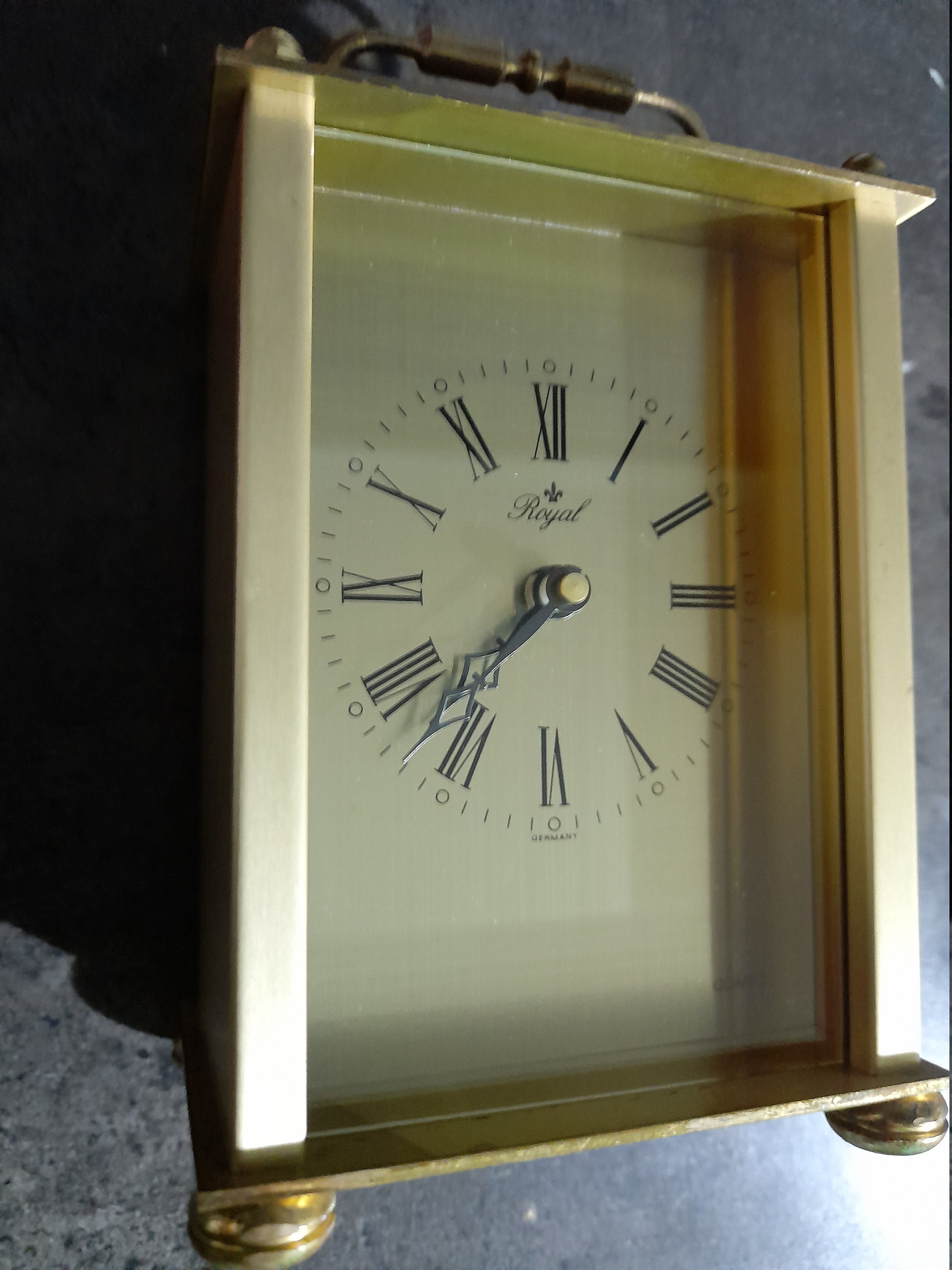 ROYAL QUARTZ BRASS Table ClockVintage Desk Clock Germany Made Etsy