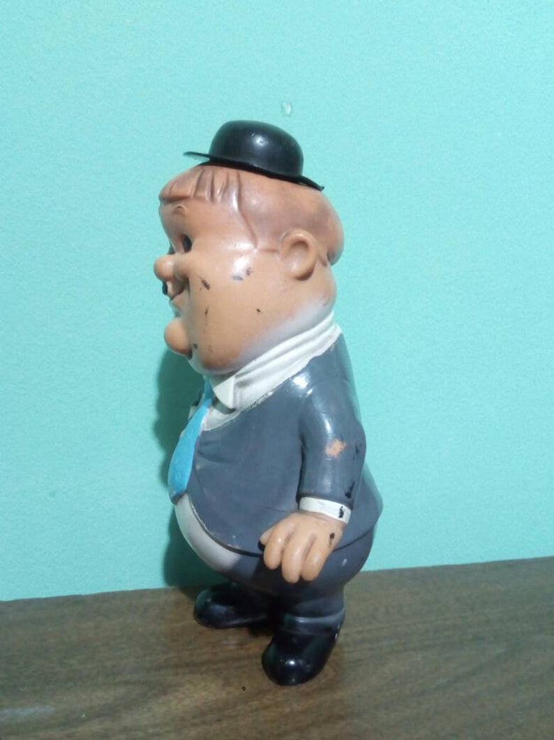 Very Rare Toy for Collectors! OLLIO 1962 HARMON HARDY Pictures Corp.Made in Italy Ledra Large Patina Rubber Toy with Plastic Hat
