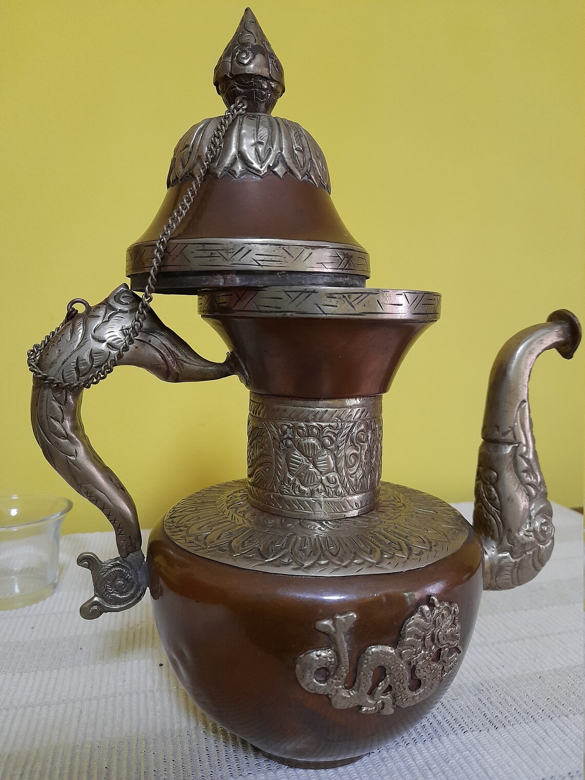 ANTIQUE TIBETAN TEAPOT Middle East Hand Made Ornate Asian Etsy