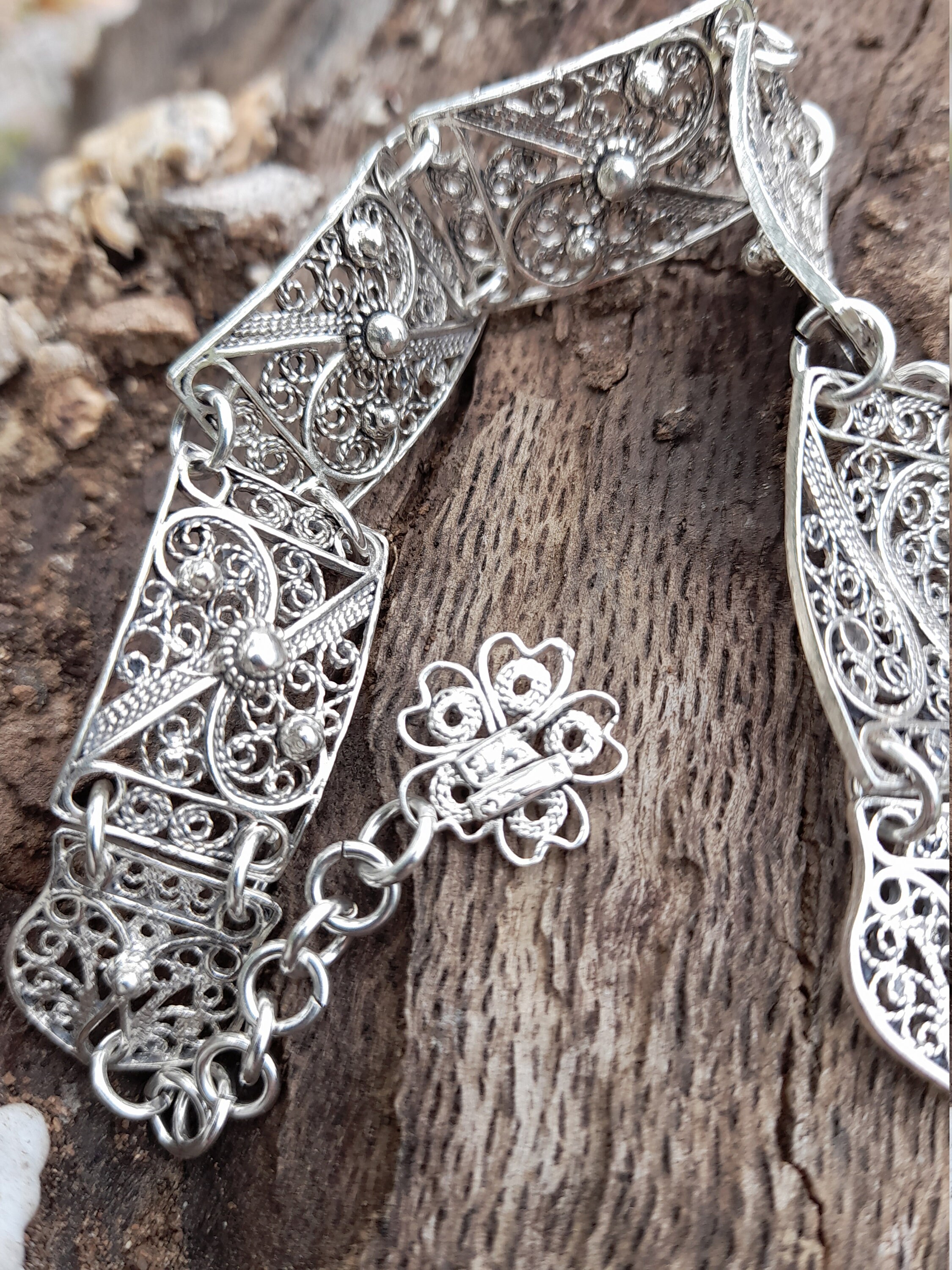 ANTIQUE FILIGREE STERLING Silver BraceletChinese Silver 925 Etsy