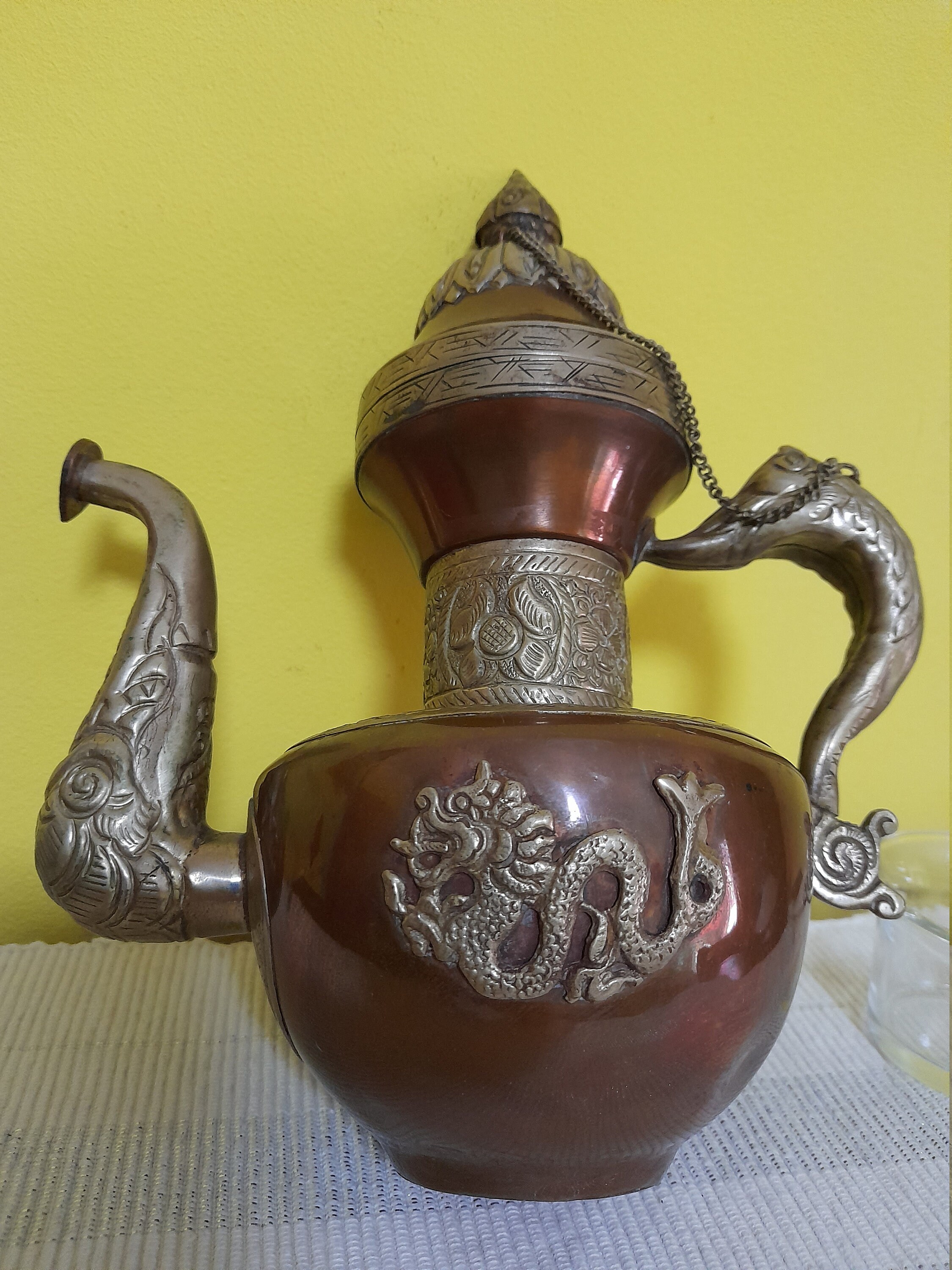 ANTIQUE TIBETAN TEAPOT Middle East Hand Made Ornate Asian Etsy