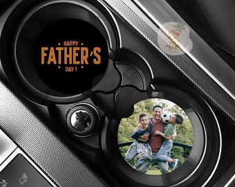 Custom Photo Car Coasters: Happy Father's Day! #1 Dad!