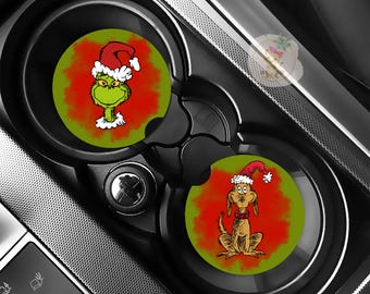 Merry Grinchmas The Grinch and Max Car Coasters Set