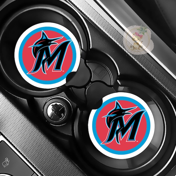 Miami Marlins Baseball MLB Car Coasters