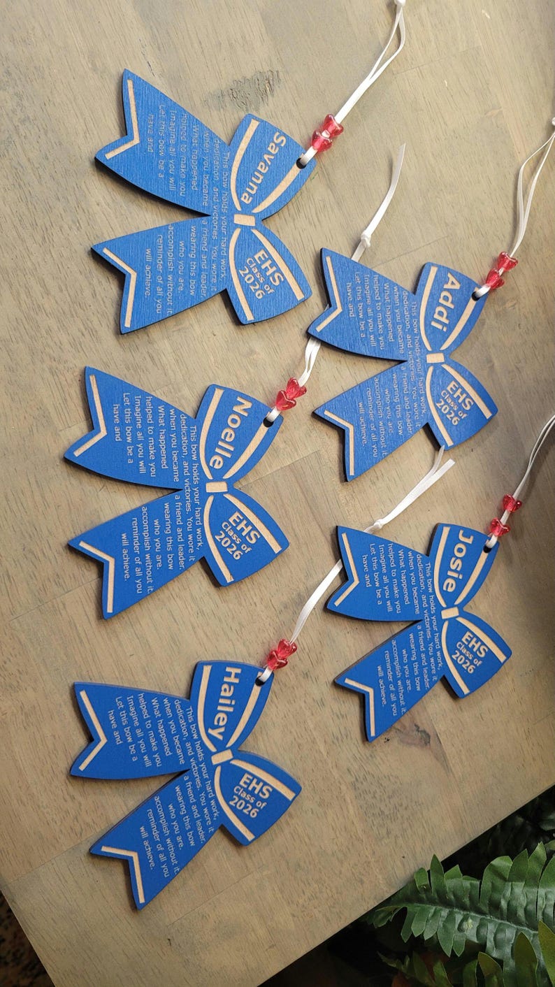 Personalized Cheerleader Homecoming Gift, Laser Engraved Ornament Nationals Senior End of Season image 13