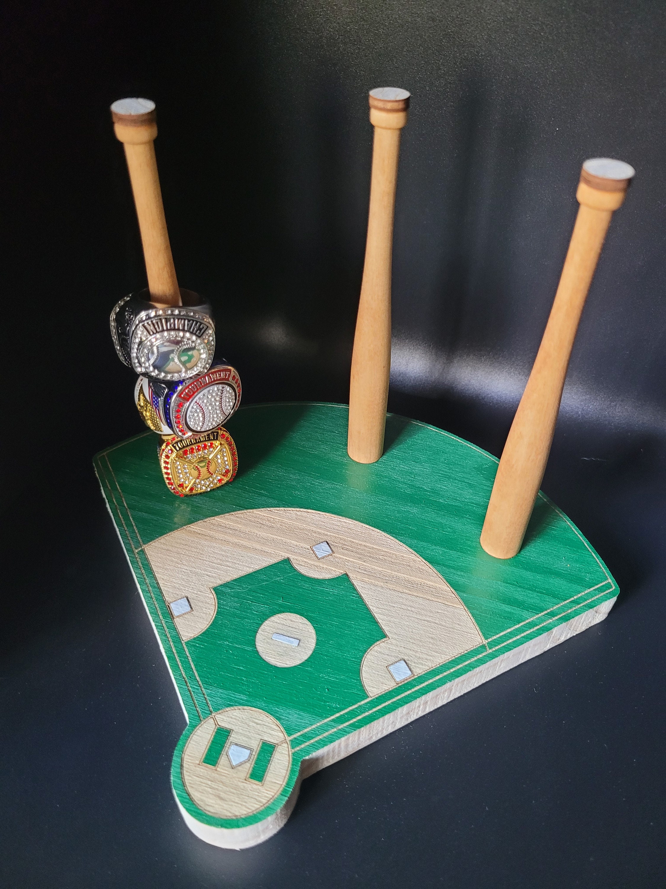 BASEBALL or SOFTBALL RING Holder + Tournament Ring Display + Championship Ring Rack + Customized Gift