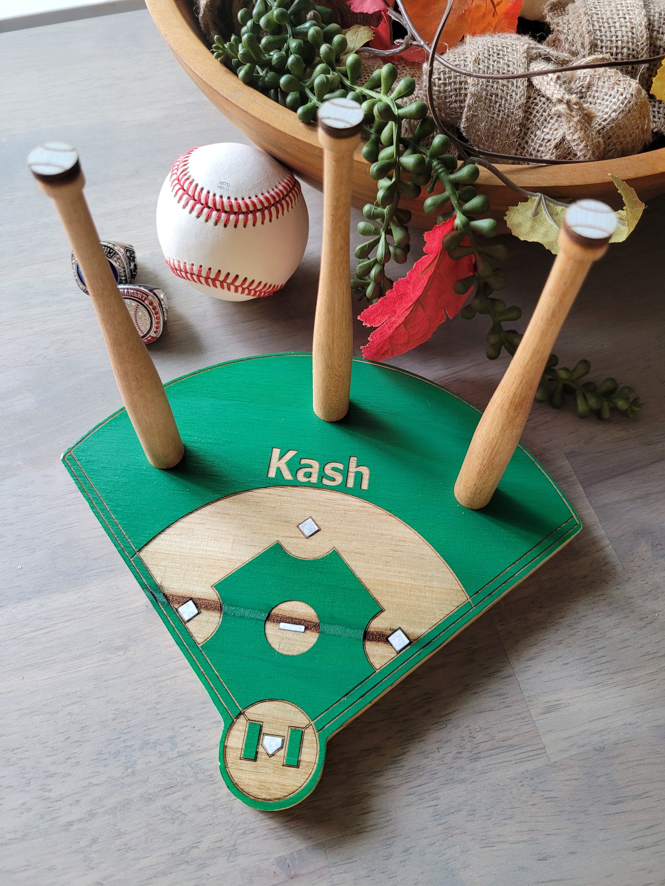 BASEBALL or SOFTBALL RING Holder + Tournament Ring Display + Championship Ring Rack + Customized Gift