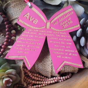 Personalized Cheerleader Homecoming Gift, Laser Engraved Ornament Nationals Senior End of Season image 17