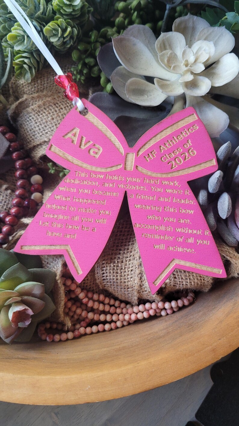 Personalized Cheerleader Homecoming Gift, Laser Engraved Ornament Nationals Senior End of Season image 17