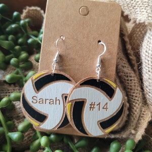 VOLLEYBALL EARRINGS + custom + Volleyball Mom + personalized gift + Coach gift + Game Day Outfit Accessories + Jewelry Personalized