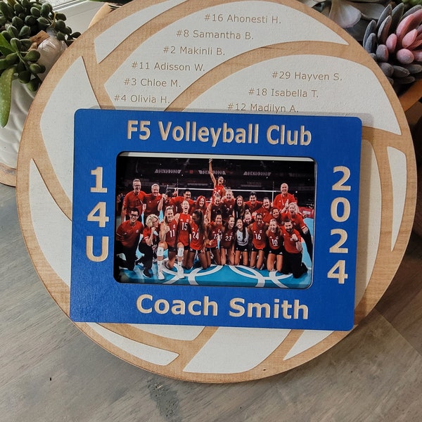 VOLLEYBALL COACH FRAME and Plaque- End of the Season Gift- Volleyball Coach Gift- Netball Coach Gift + Team Photo Gift 4x6 photo