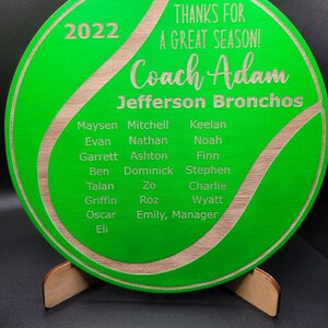 TENNIS COACH GIFT+ Tennis Mom + Personalized Gift + Tennis Coach Plaque + Thank you gift + End of the Year Gift